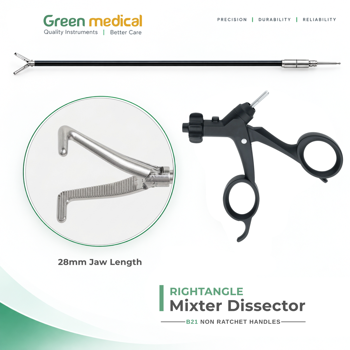 Reusable Monopolar Endoscopic Electrosurgical Instruments With B21 Non Ratchet Handle – German Stainless Steel