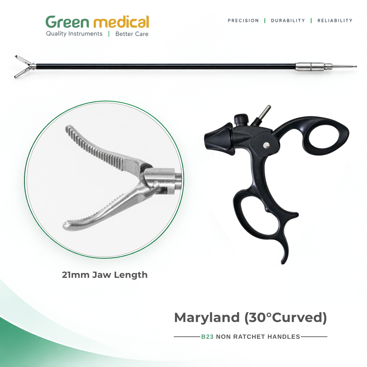 Reusable Monopolar Endoscopic Electrosurgical Instruments With B23 Non Ratchet Handle – German Stainless Steel