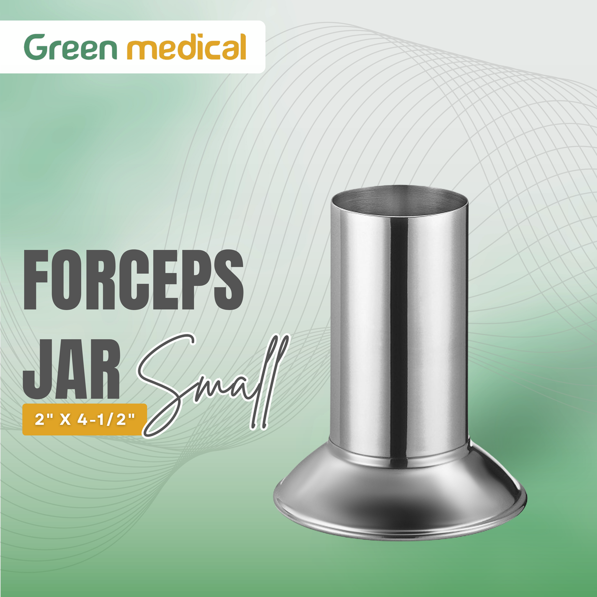 Stainless Steel Forceps Jar Small 2" x 4-1/2" | Medical Surgical Instrument Storage Container