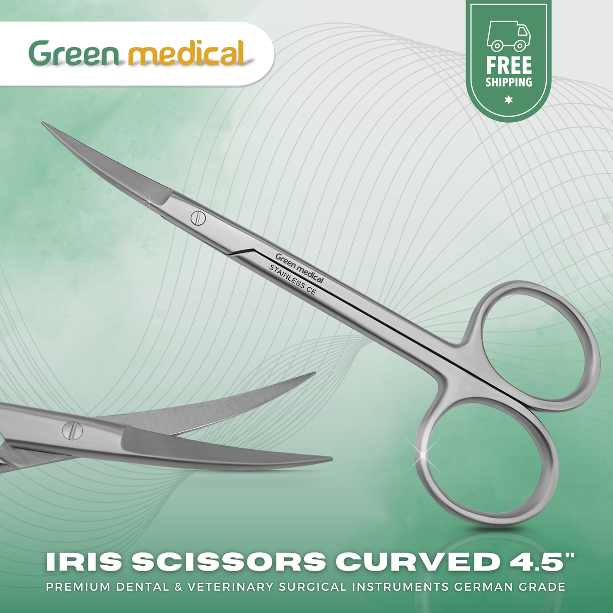 Premium Iris Scissors Curved 4.5" – German Grade | Dental, Surgical & Veterinary Use