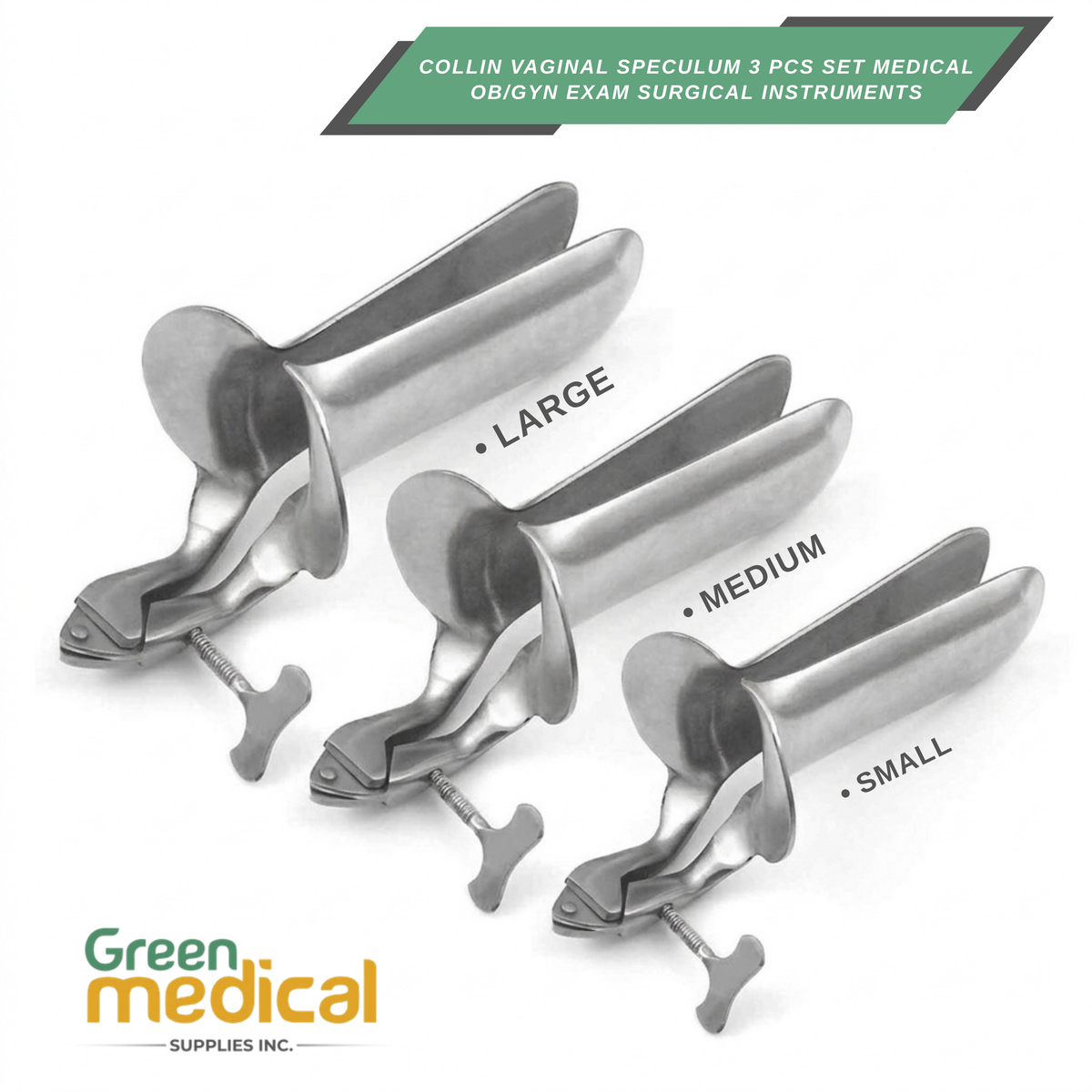 Collin Vaginal Speculum – Stainless Steel, Self-Retaining, Reusable Gynecological Instrument