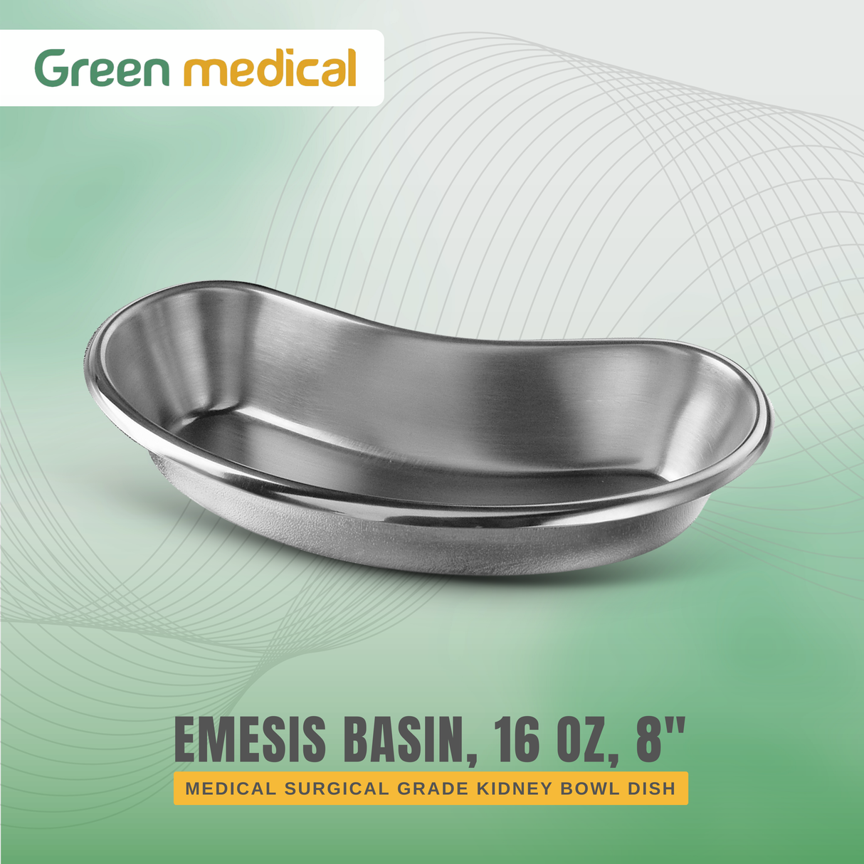 Emesis Basin 16 oz – 8" Stainless Steel Medical Surgical Kidney Bowl