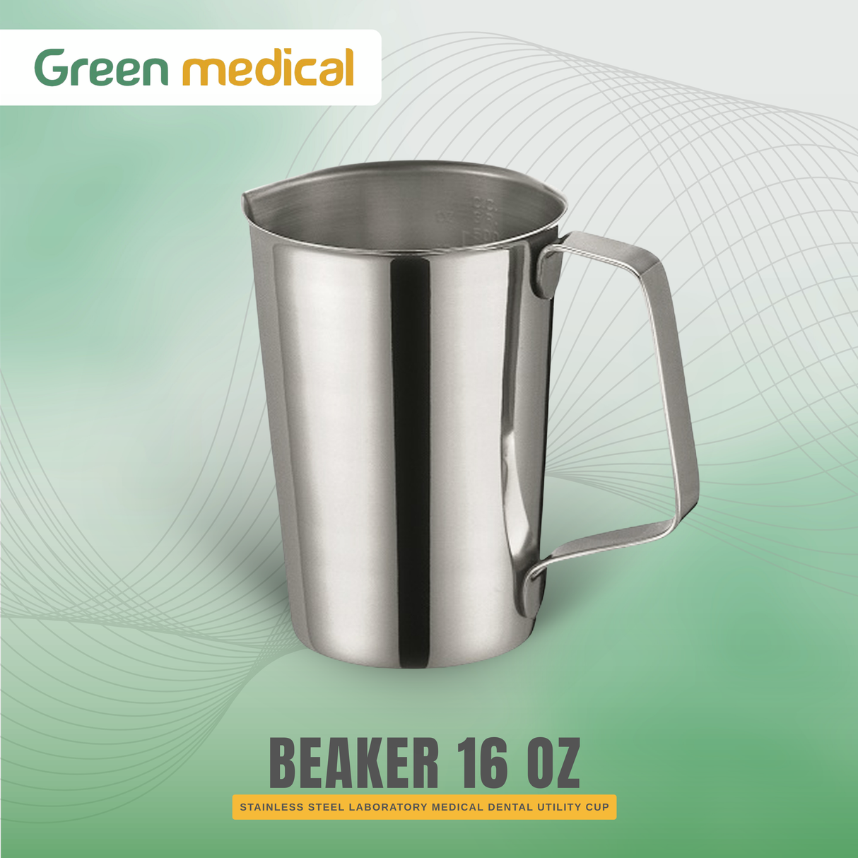 Stainless Steel Beaker 16 oz – Laboratory Medical Dental Utility Cup, Autoclavable