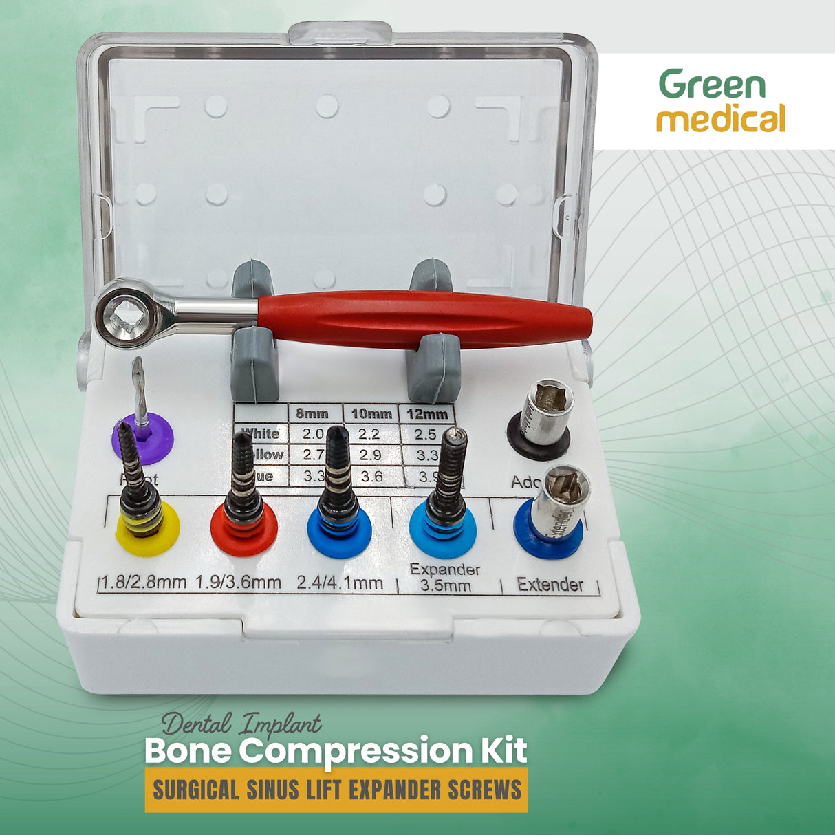 Bone Compression Kit Dental Implant Surgical Sinus Lift Expander Screws 8 Pcs
