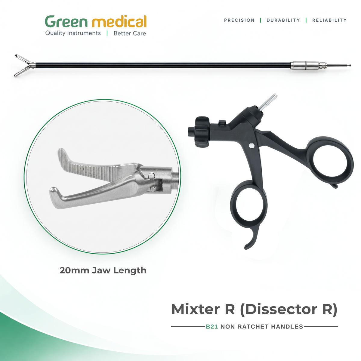 Reusable Monopolar Endoscopic Electrosurgical Instruments With B21 Non Ratchet Handle – German Stainless Steel