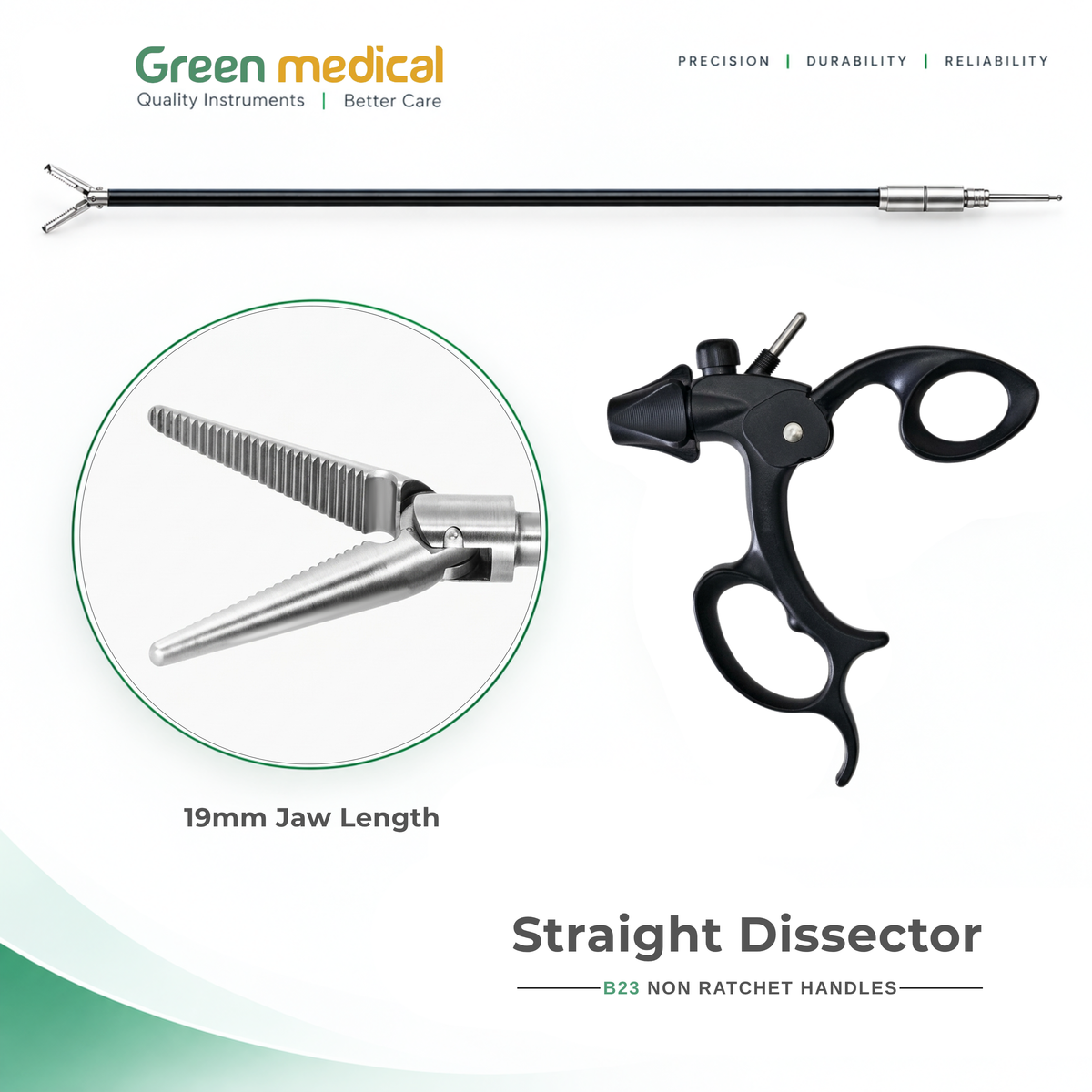 Reusable Monopolar Endoscopic Electrosurgical Instruments With B23 Non Ratchet Handle – German Stainless Steel