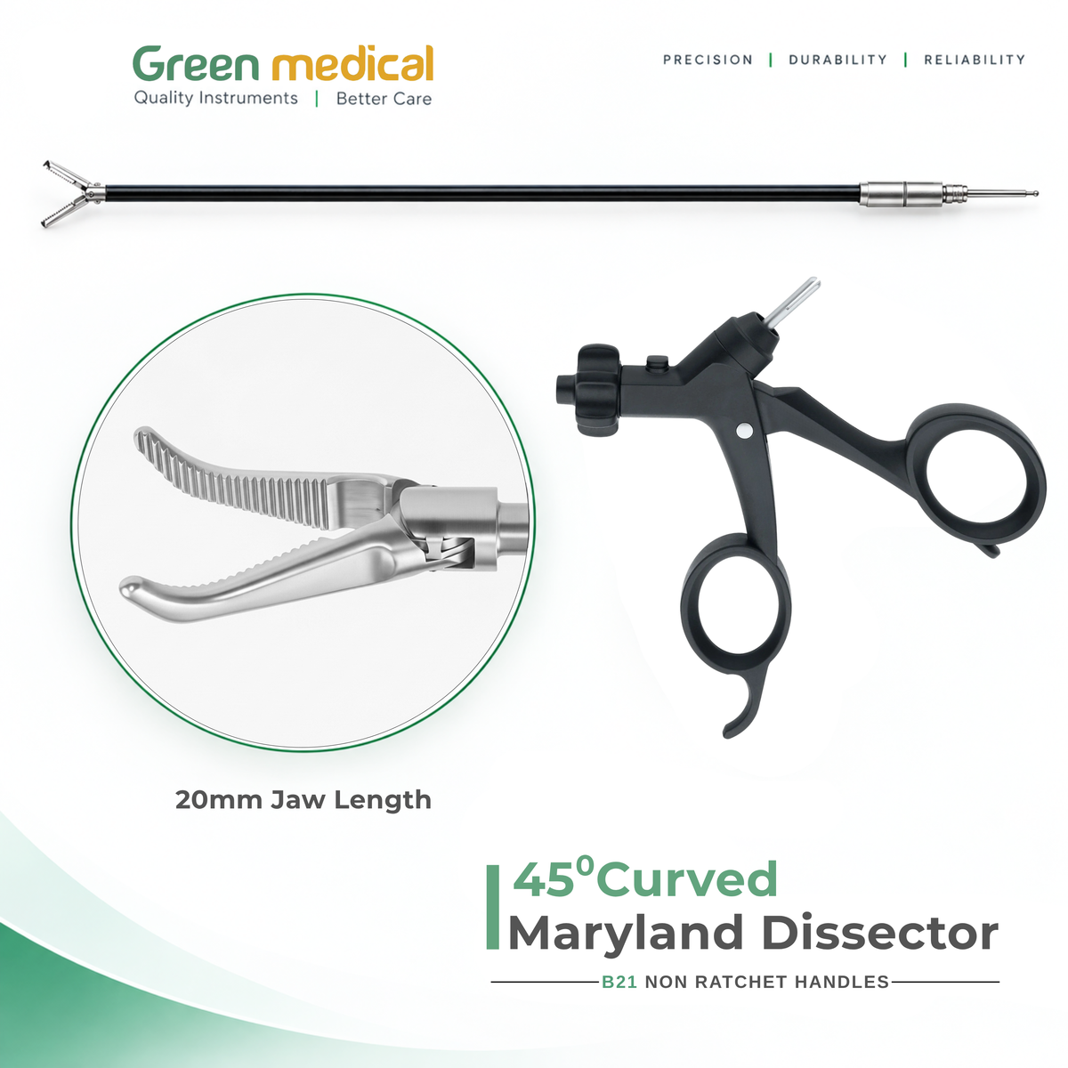 Reusable Monopolar Endoscopic Electrosurgical Instruments With B21 Non Ratchet Handle – German Stainless Steel