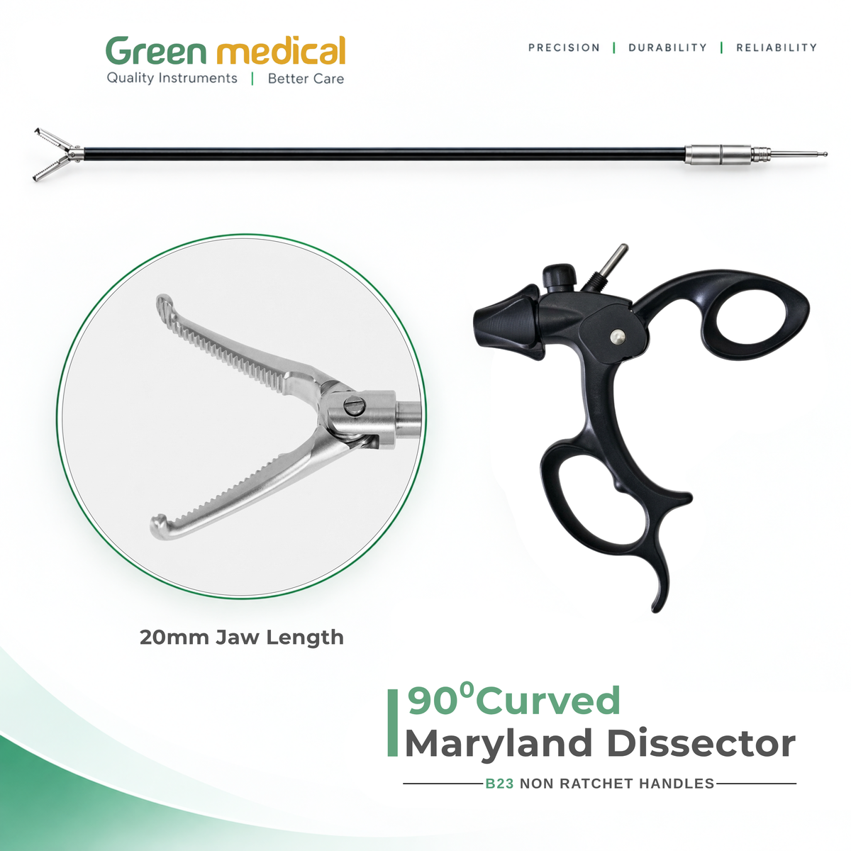 Reusable Monopolar Endoscopic Electrosurgical Instruments With B23 Non Ratchet Handle – German Stainless Steel