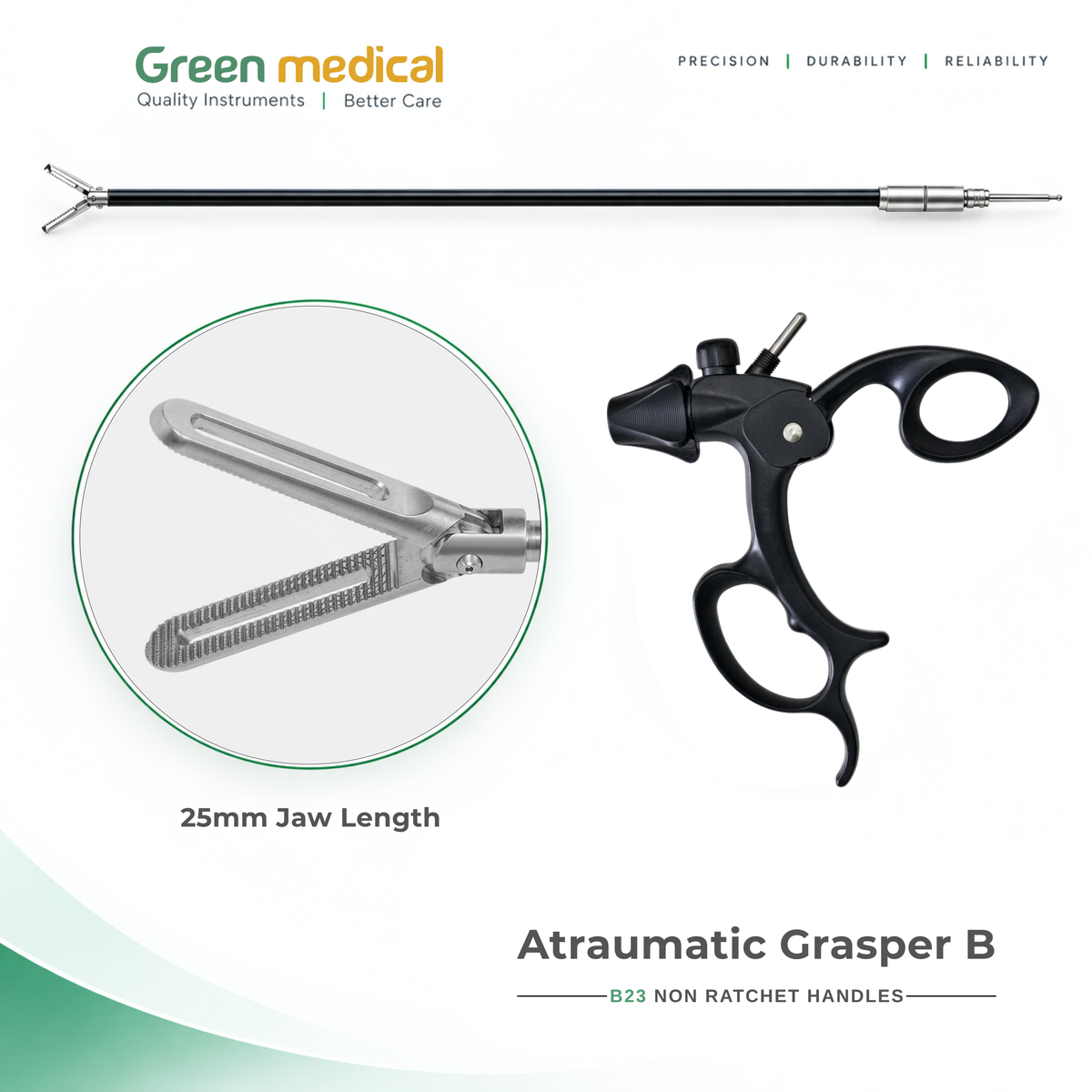 Reusable Monopolar Endoscopic Electrosurgical Instruments With B23 Non Ratchet Handle – German Stainless Steel