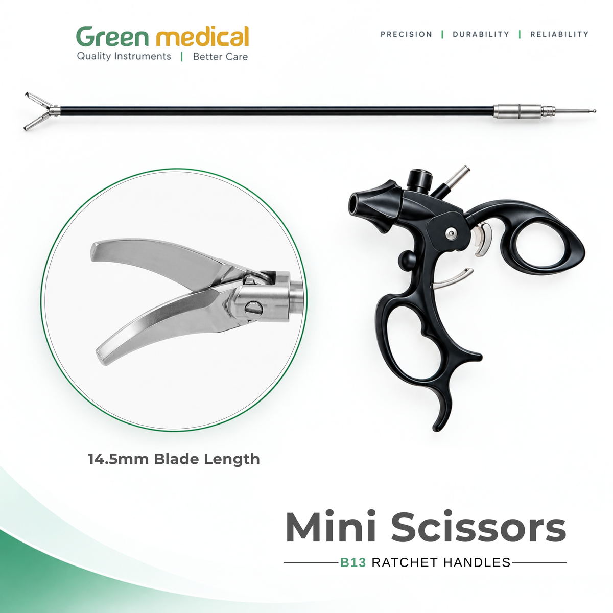 Reusable Monopolar Endoscopic Electrosurgical Instruments – German Stainless Steel