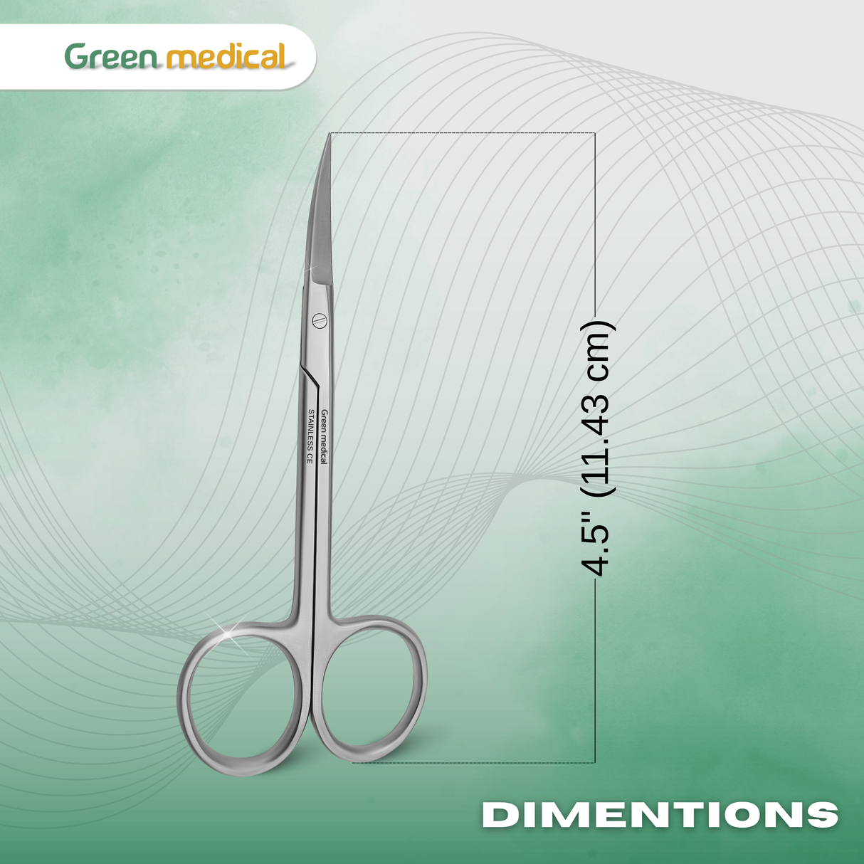 Premium Iris Scissors Curved 4.5" – German Grade | Dental, Surgical & Veterinary Use