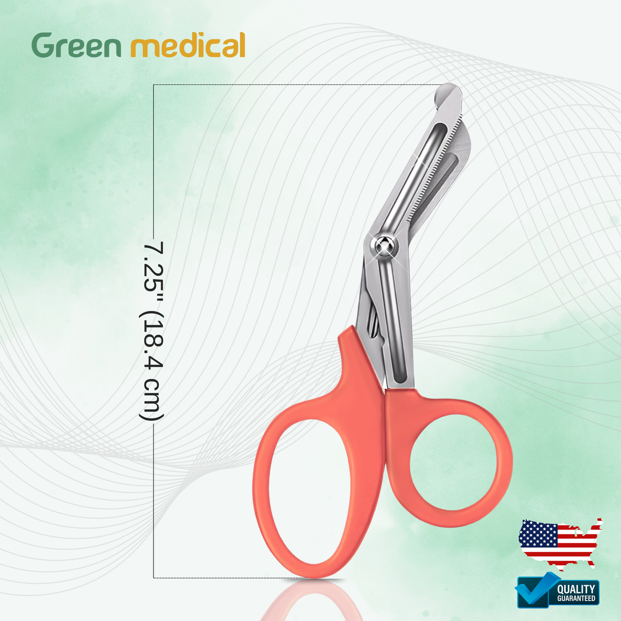 Paramedic EMT EMS Trauma Shear Nurse Scissor First Aid 7.25" Orange German Grade