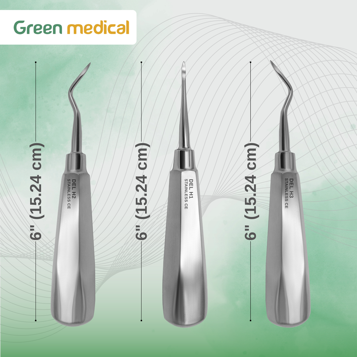 Dental Heidbrink Apex Root Tip Pick Elevators With Octagonal Handle German Grade