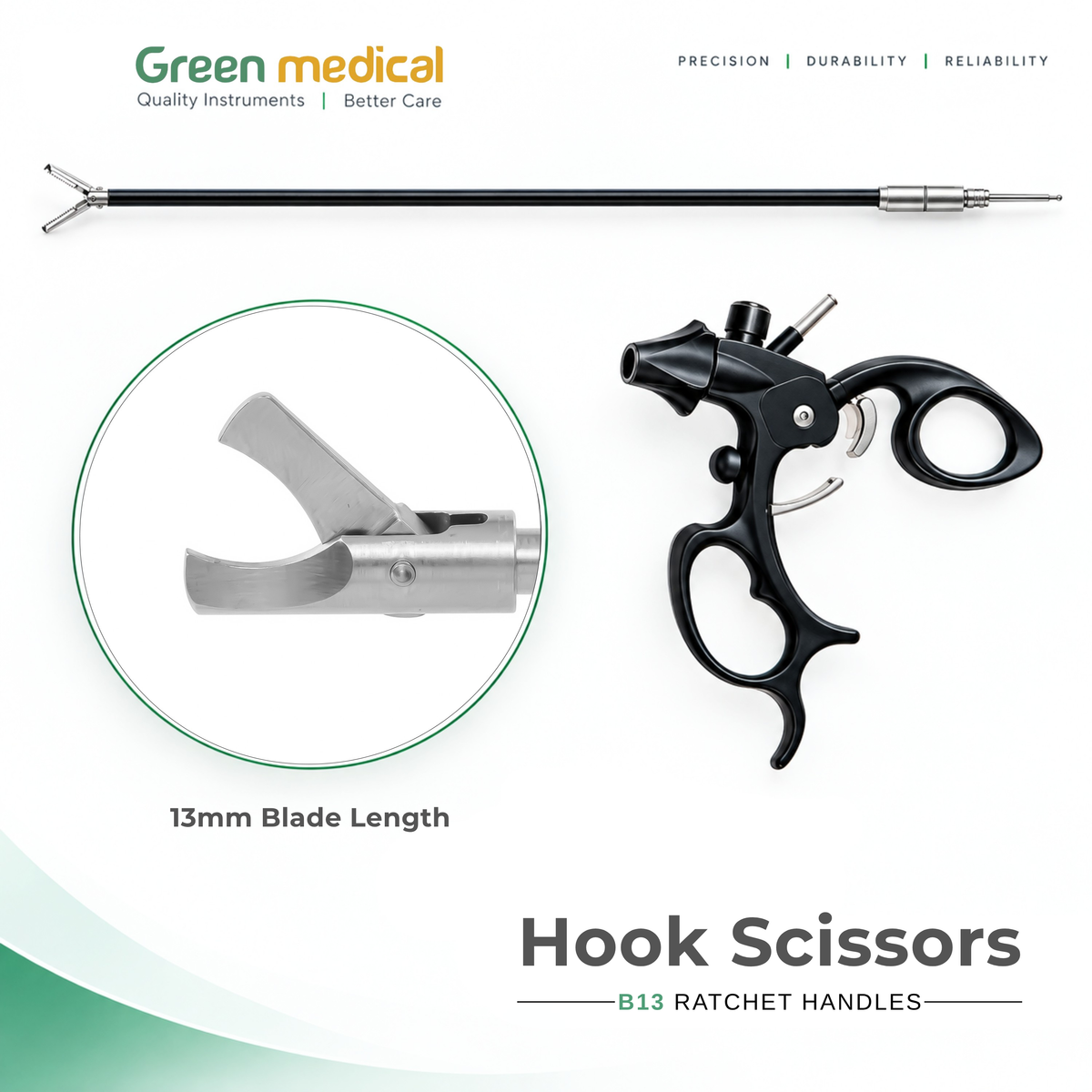 Reusable Monopolar Endoscopic Electrosurgical Instruments – German Stainless Steel