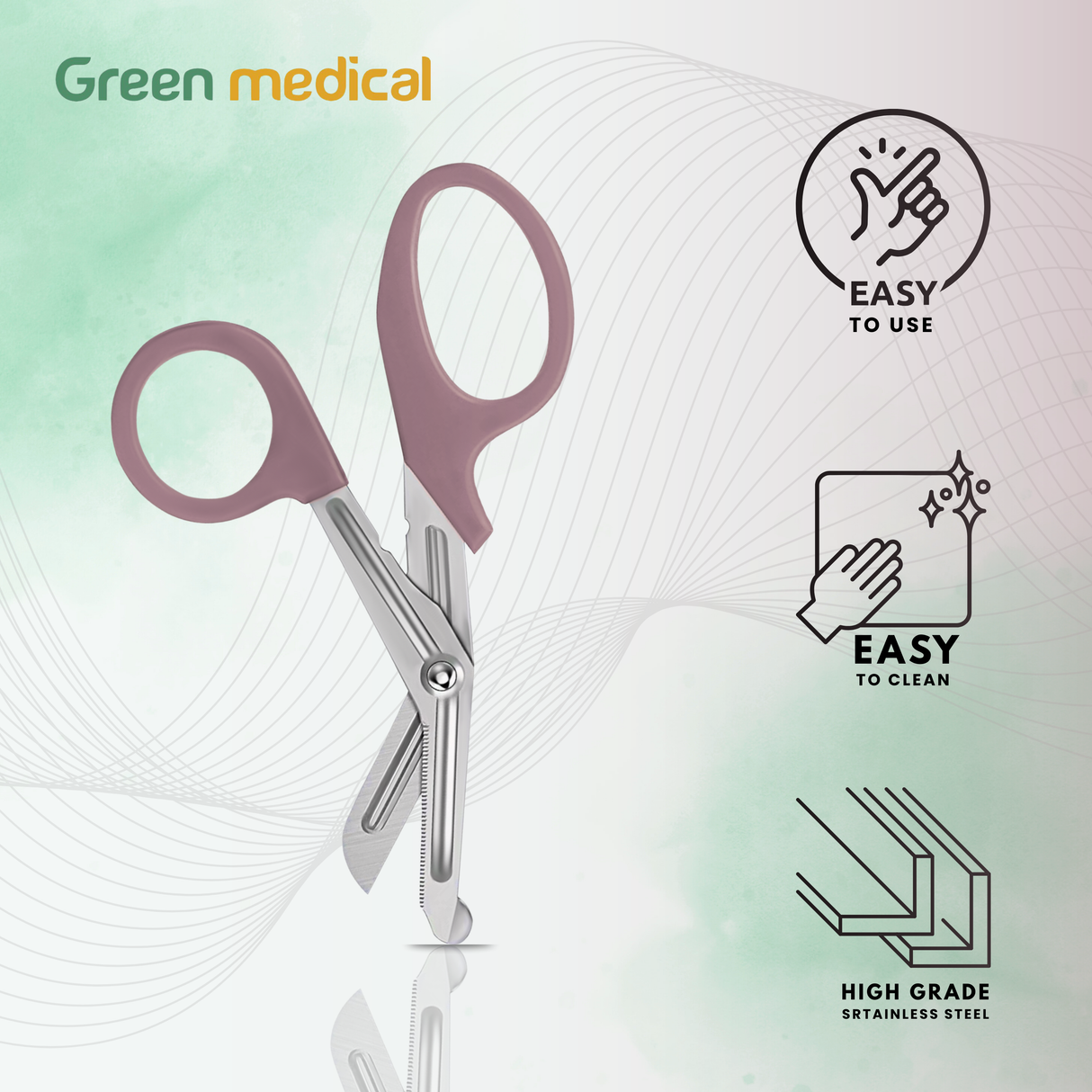 Paramedic EMT EMS Trauma Shear Nurse Scissor First Aid 7.25" Burgundy German Grade