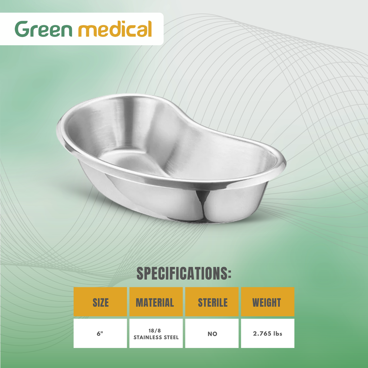 Emesis Basin 6” 12 oz – Stainless Steel Medical Surgical Grade Kidney Bowl Dish