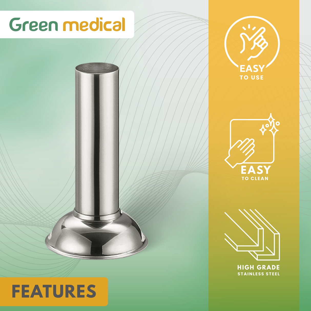 Stainless Steel Thermometer Jar – 1″ x 4″ Medical Instrument Storage Container
