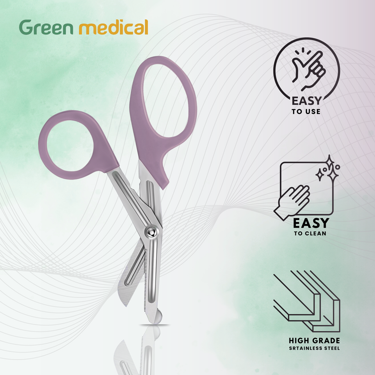 Paramedic EMT EMS Trauma Shear Nurse Scissor First Aid 7.25" Purple German Grade