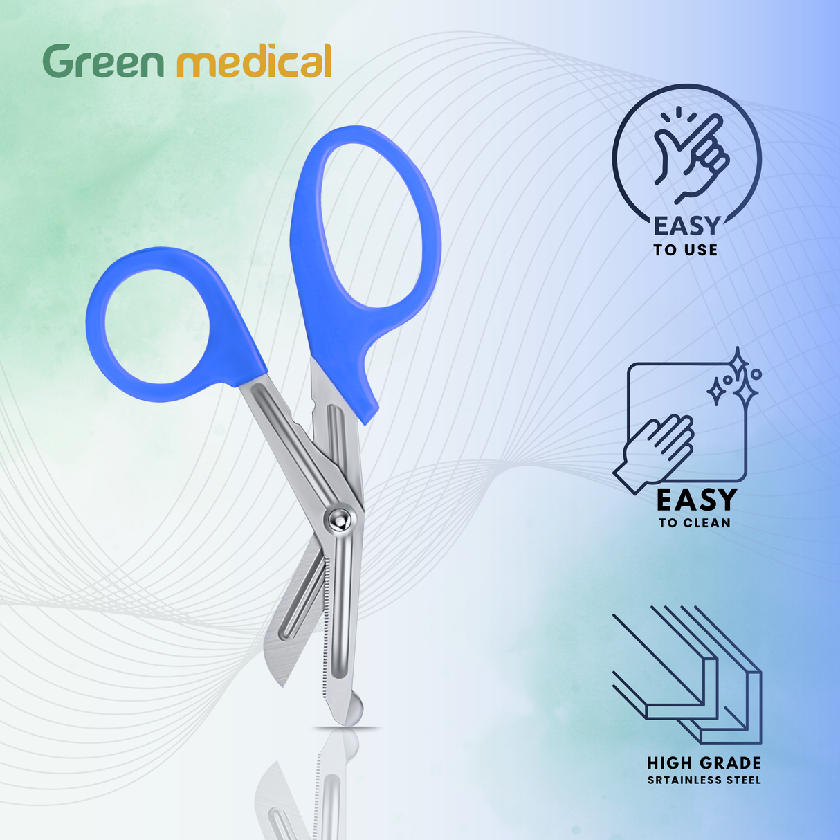 Paramedic EMT EMS Trauma Shear Nurse Scissor First Aid 7.25" Royal Blue German Grede