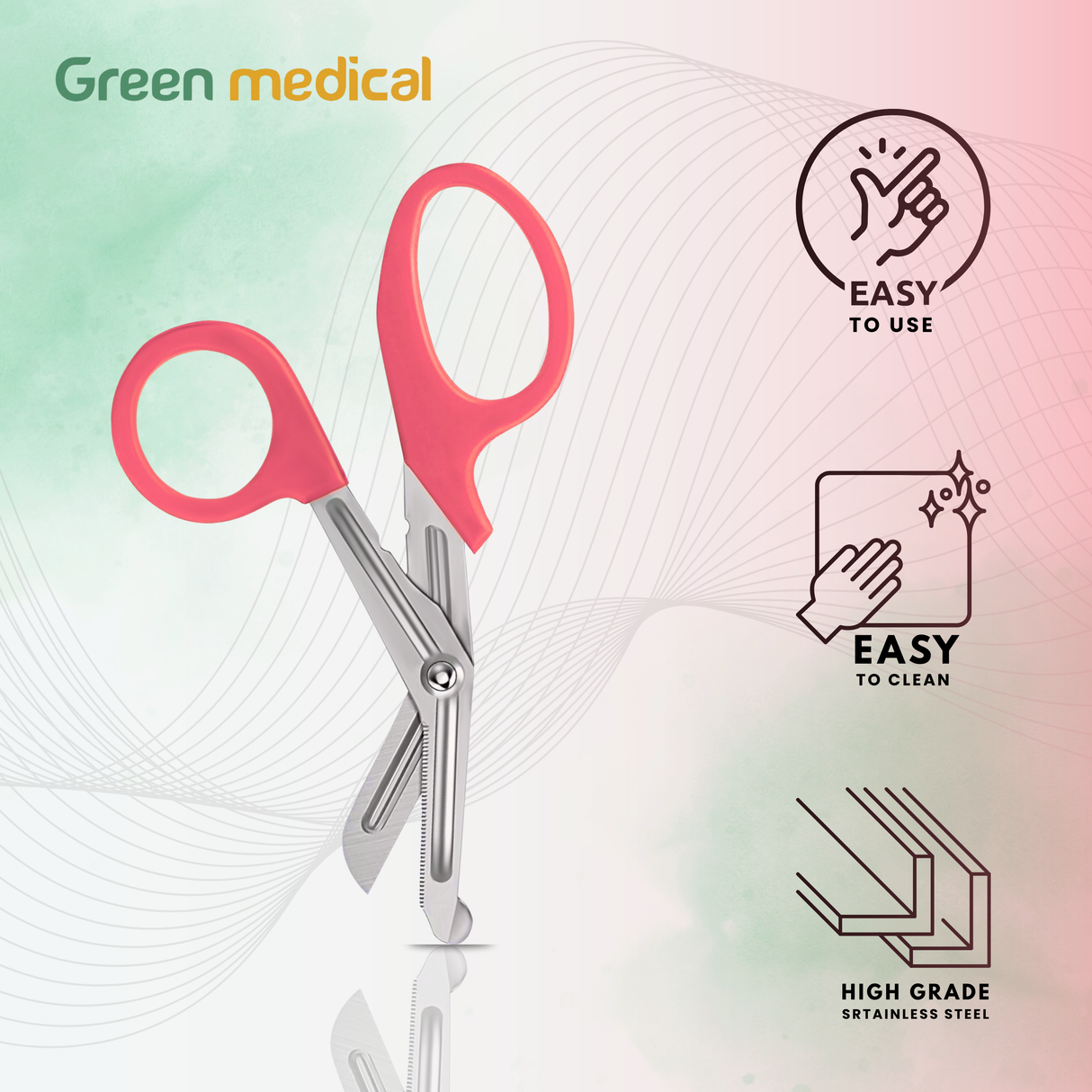 Paramedic EMT EMS Trauma Shear Nurse Scissor First Aid 7.25" Neon Pink German Grade