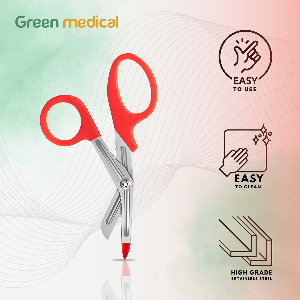 EMT Shears (Scissors) Bandage Paramedic EMS Rescue 5.50" RED TIP German Grade