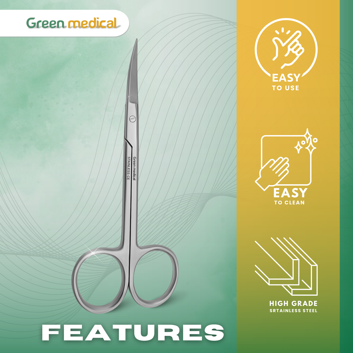 Premium Iris Scissors Curved 4.5" – German Grade | Dental, Surgical & Veterinary Use