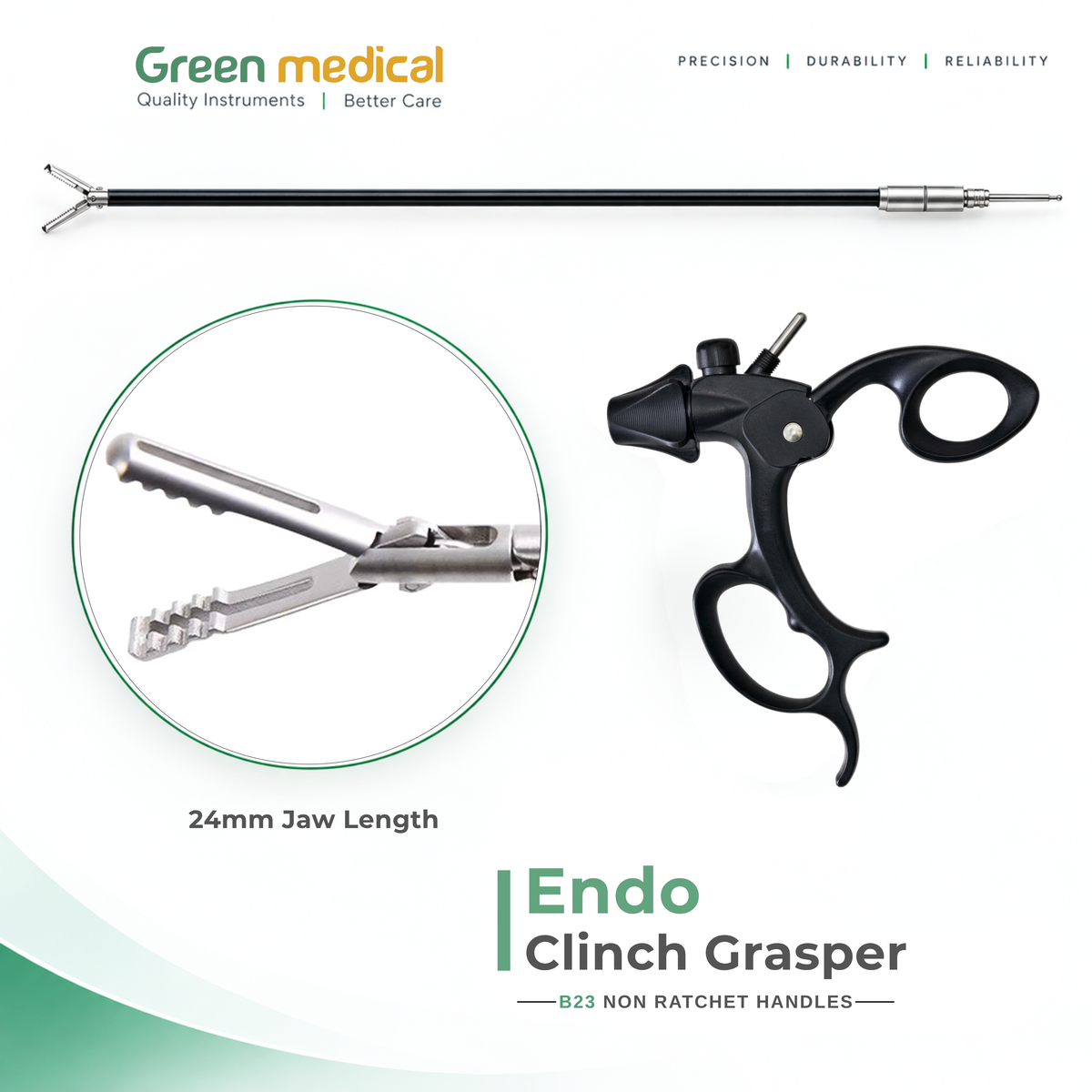 Reusable Monopolar Endoscopic Electrosurgical Instruments With B23 Non Ratchet Handle – German Stainless Steel