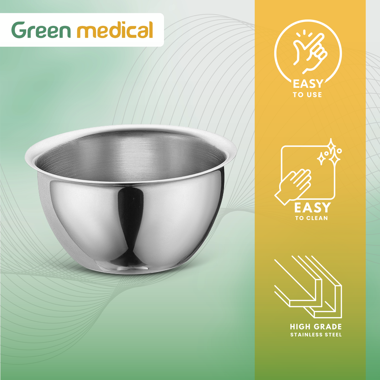 Stainless Steel Iodine Cup, 14 oz – Medical Surgical Grade Bowl 4-3/16" x 2-7/16"