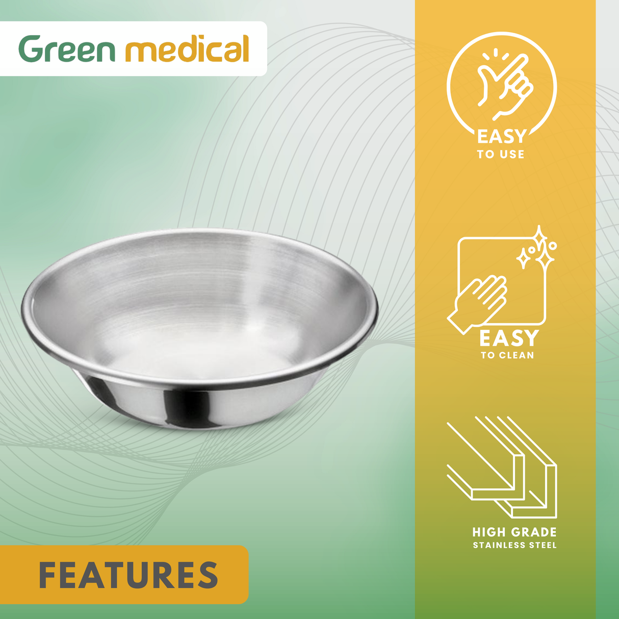 Stainless Steel Wash Basin – 1-7/8 Quart Medical & Surgical Utility Bowl