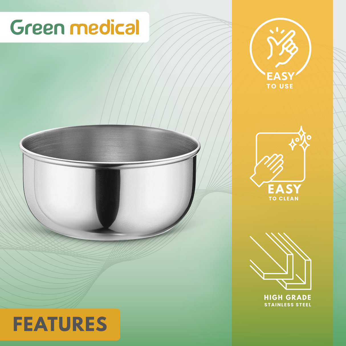 Stainless Steel Sponge Bowl, 3/8 Quart – Medical & Surgical Utility Bowl