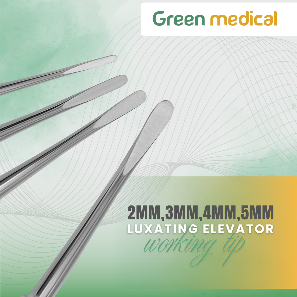 4 Pcs Straight Luxating Elevators Set Oral Dental Instruments German Grade