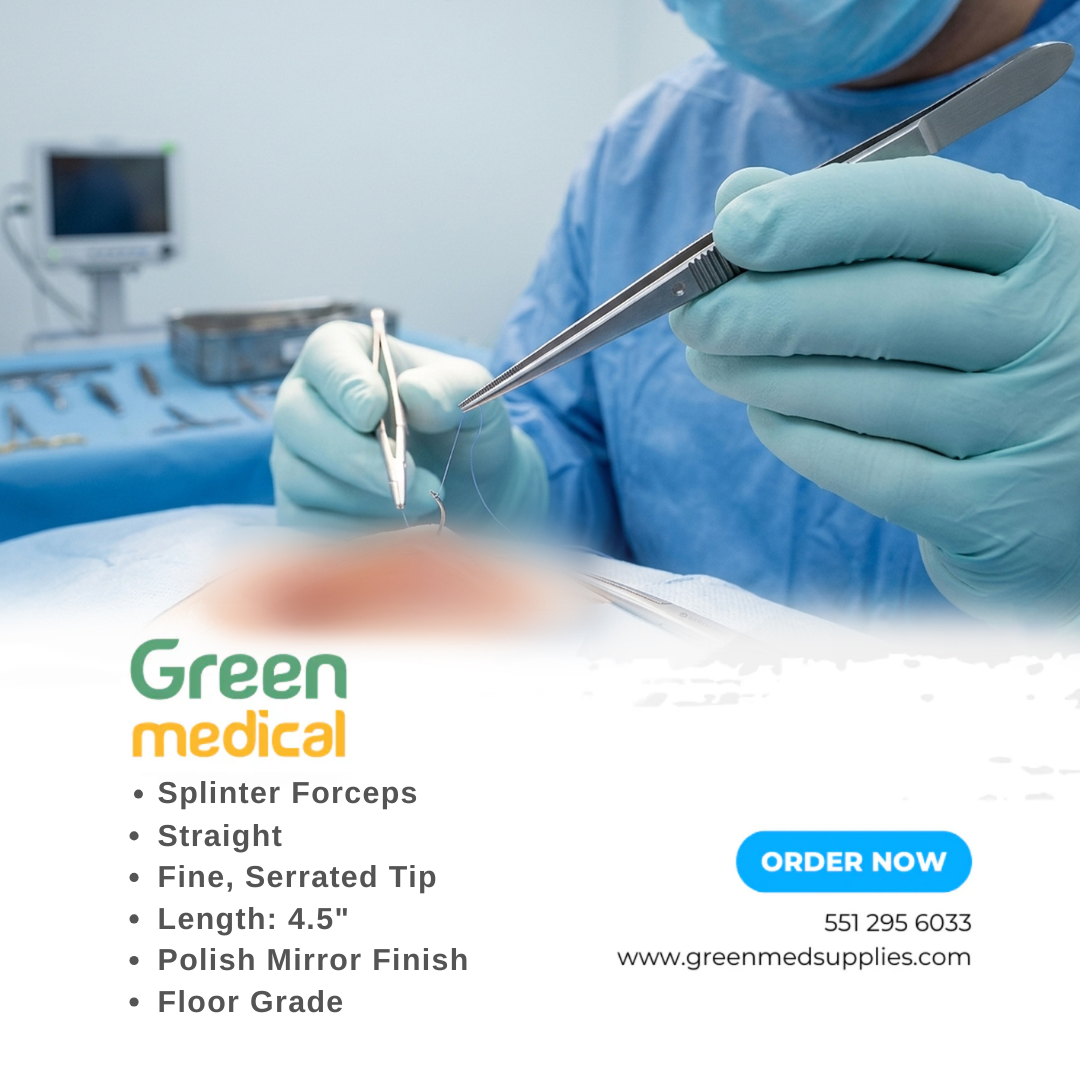Splinter Forceps 4.5" Straight Fine Serrated Tip – Mirror Finish Surgical Tweezers