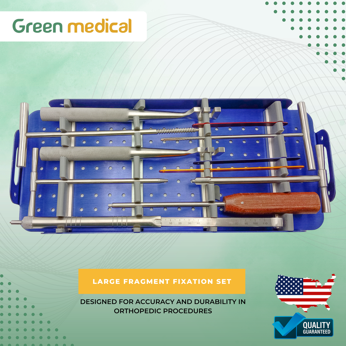 Premium Large Fragment Set – Locking & Non-Locking Orthopedic Tools