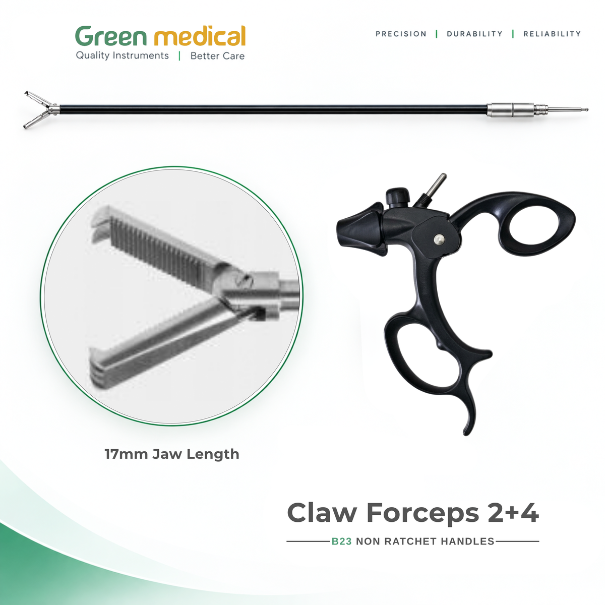 Reusable Monopolar Endoscopic Electrosurgical Instruments With B23 Non Ratchet Handle – German Stainless Steel