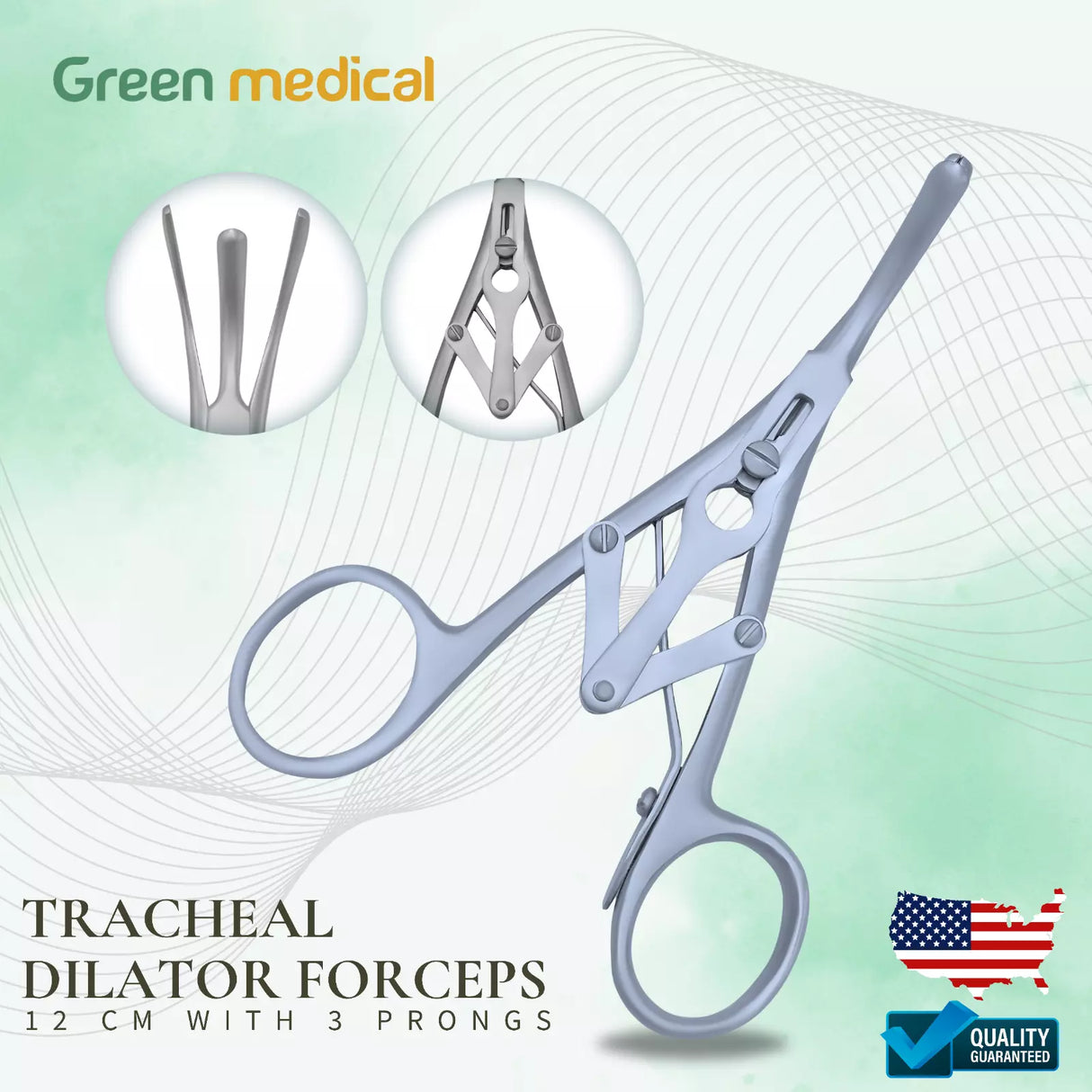 Laborde Tracheal Dilator Forceps 3 Prong 12 CM Surgical OB/Gynecology Instrument