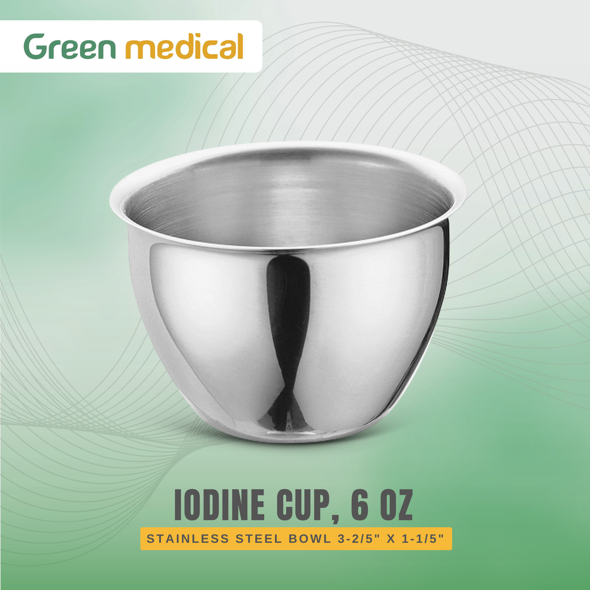 Stainless Steel Iodine Cup, 6 oz – Medical Surgical Grade Bowl,3-2/5" x 1-1/5"