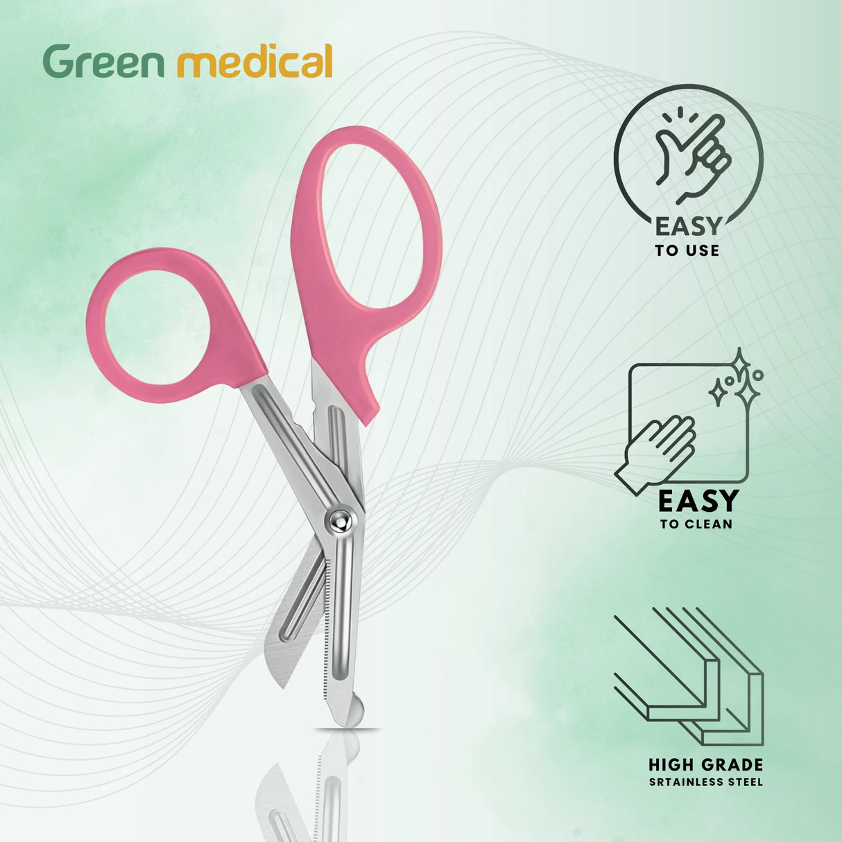 Paramedic EMT EMS Trauma Shear Nurse Scissor First Aid 7.25" Dark Pink German Grade