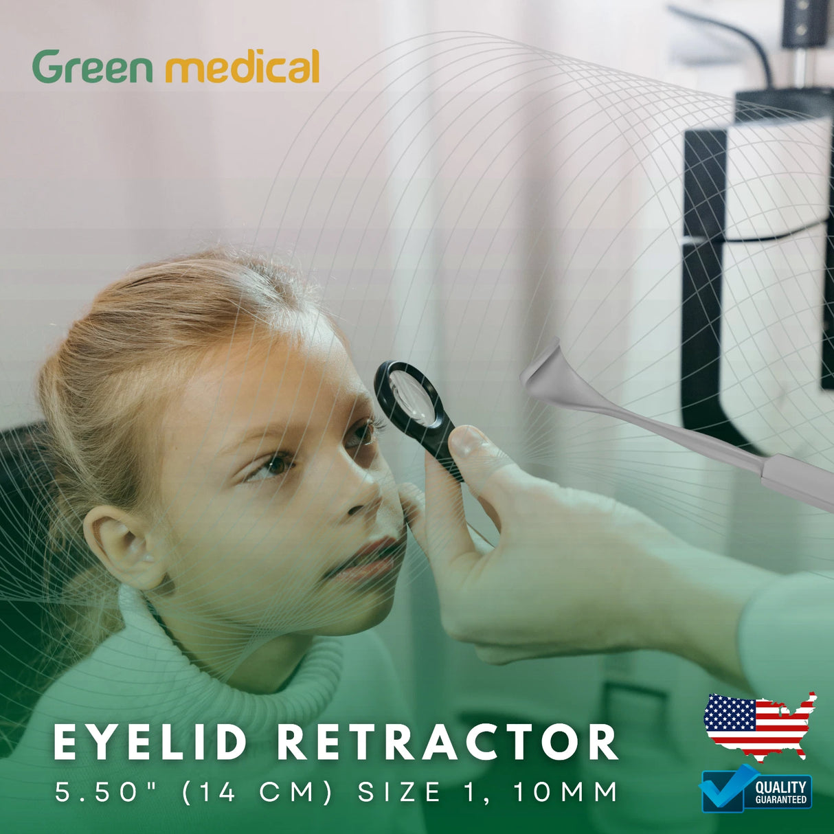 Desmarres Eyelid Retractor – 5.5" (14 cm), Size 1, 10mm Blade – German Grade Stainless Steel, Surgical Instrument