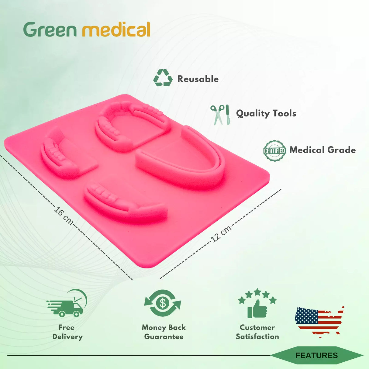 Dental Silicon Oral Suture Training Practice Pad G6 Light Pink For Dentist