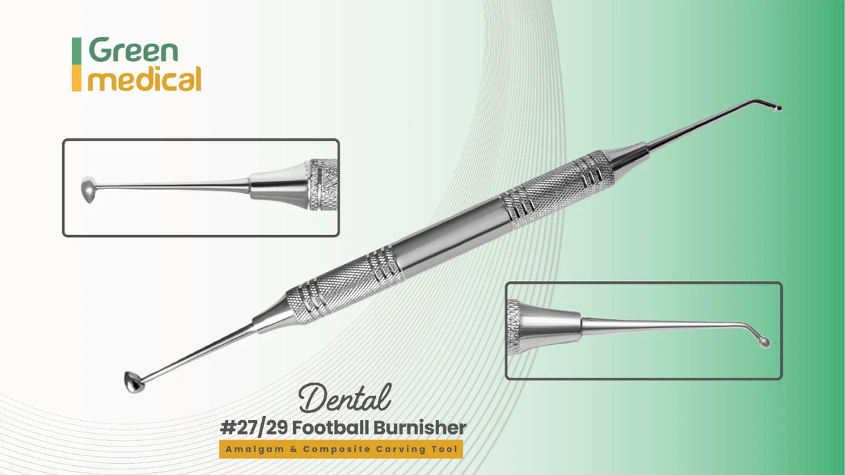 #27/29 Football Burnisher Dental Instrument – Amalgam & Composite Carving Tool
