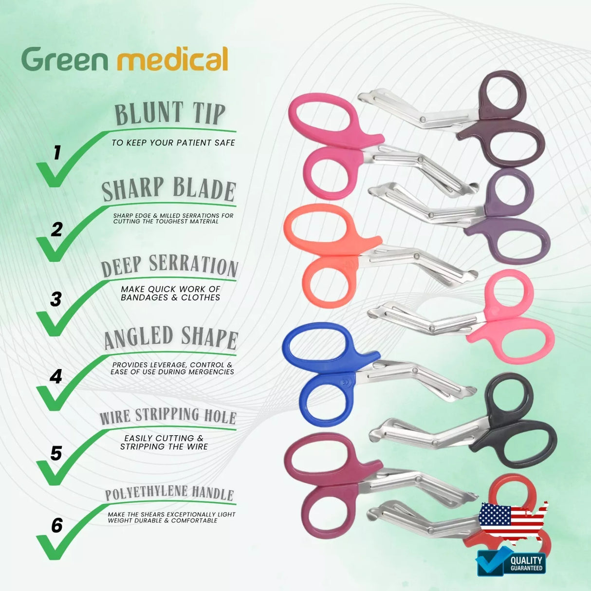 Paramedic EMT EMS Trauma Shear Nurse Scissor First Aid 7.25" Red German Grade