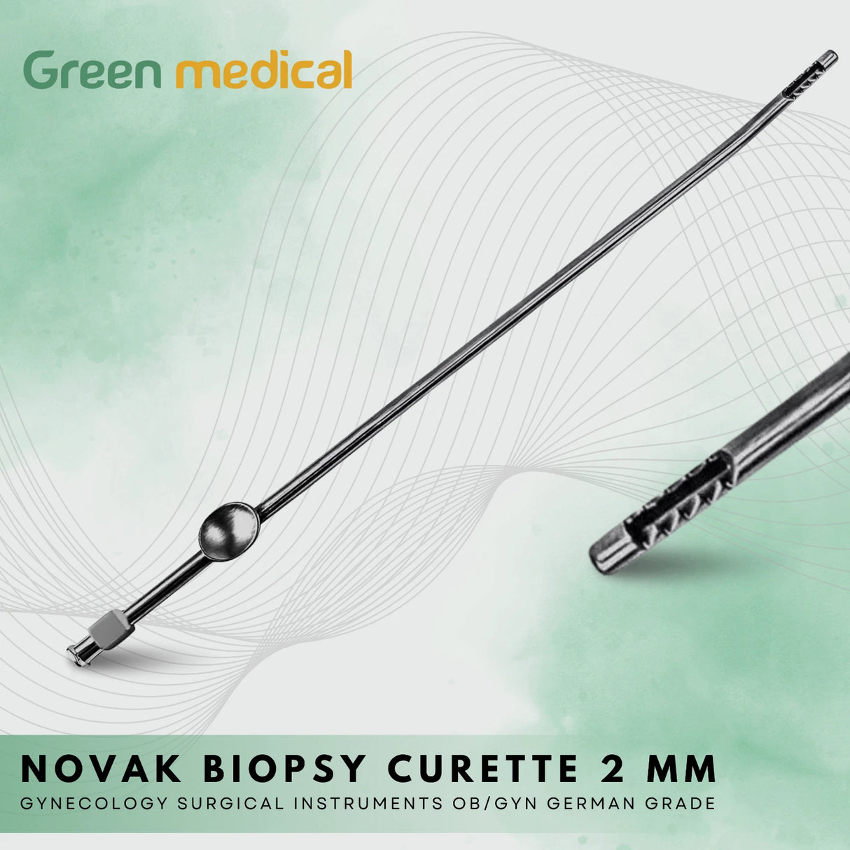 Novak Biopsy Curette 2mm – German Stainless Steel Gynecology Instrument | OB/GYN Surgical Tool