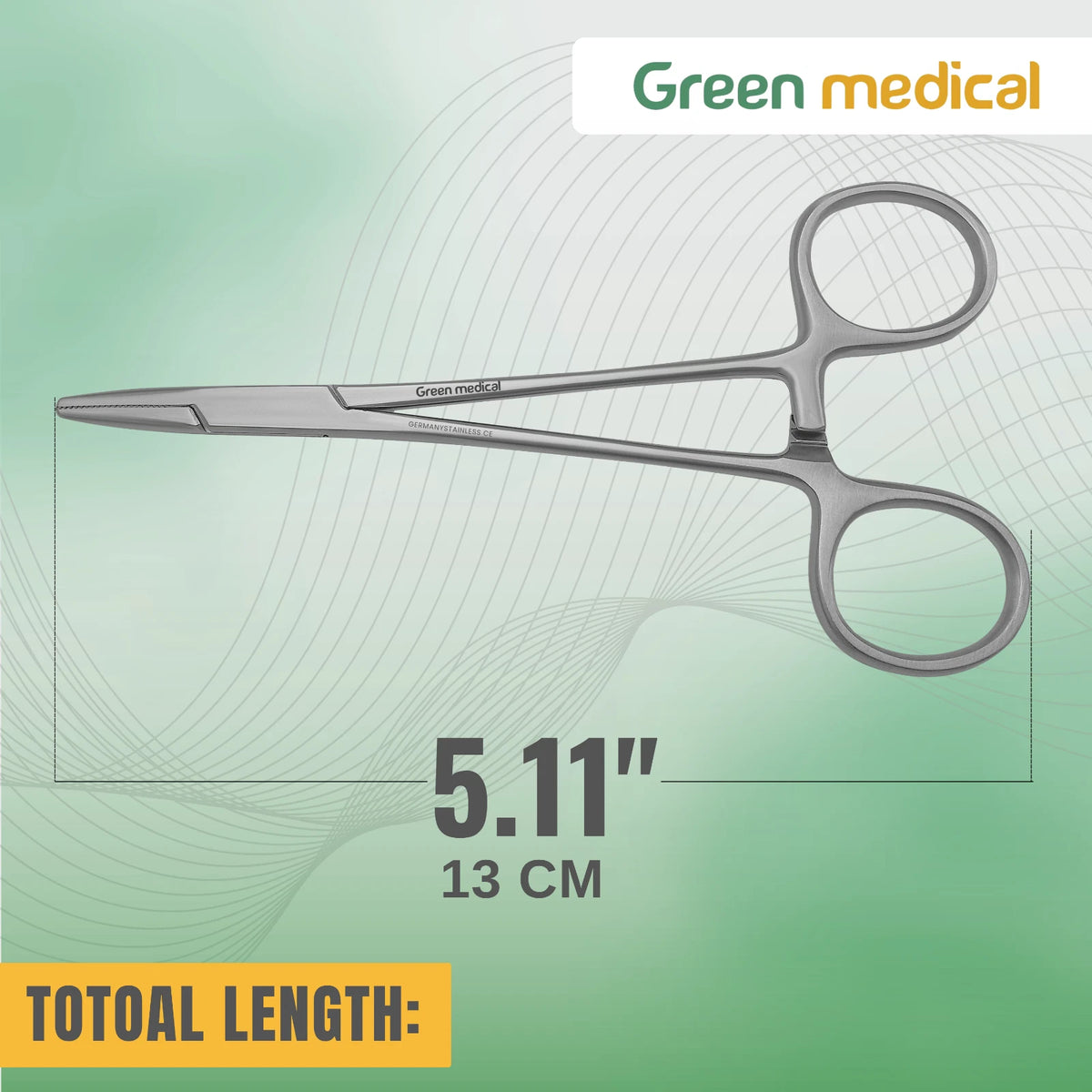 Brown Needle Holder 13cm Convex Jaws, Fine Serration StainlessSteel German Grade