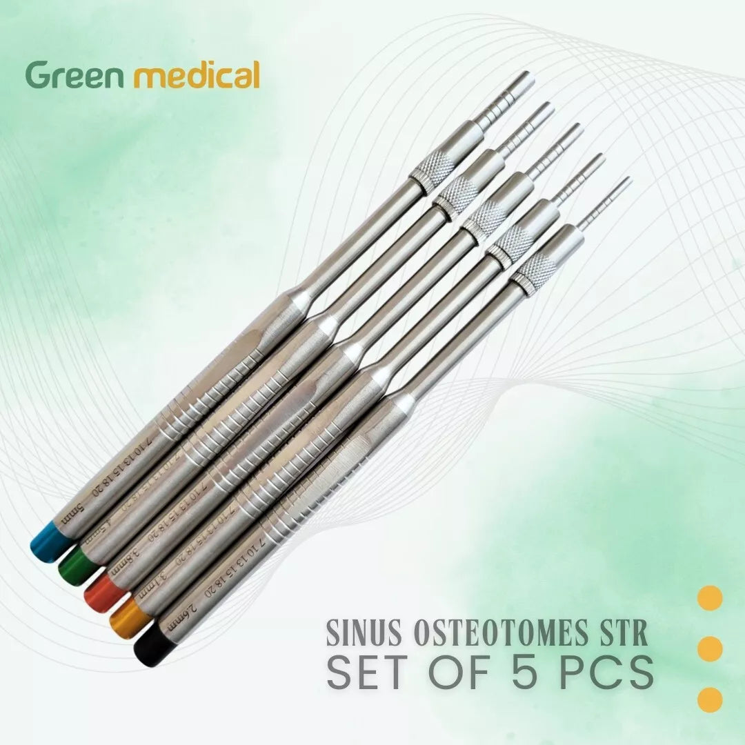 5 Pcs Sinus Lift Osteotomes Set Kit Dental Implant (Concave Tips) Straight