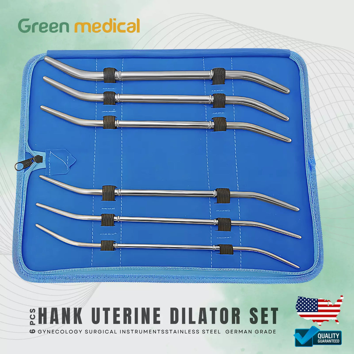 6 Pcs Hank Uterine Dilator Set Gynecology Surgical Instruments German Grade