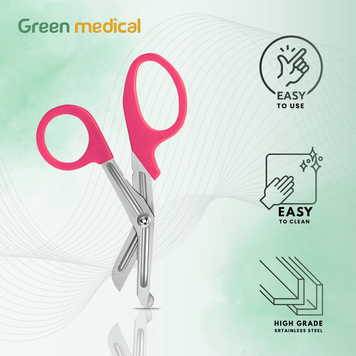 Paramedic EMT EMS Trauma Shear Nurse Scissor First Aid 7.25" Magenta German Grade