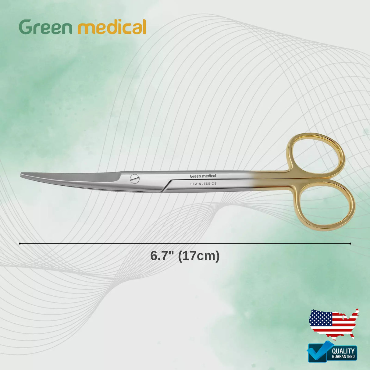T/C Mayo Dissecting Scissors Curved 6.75" Stainless Steel German Grade