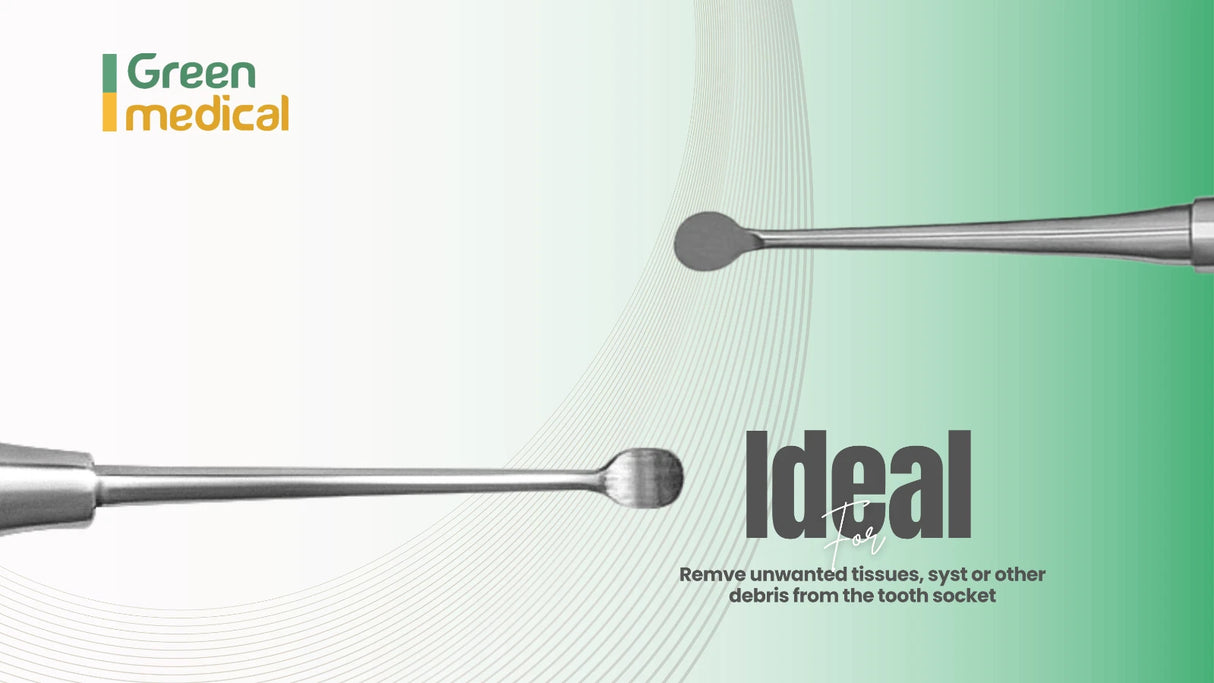 2/4 Molt Bone Curette Dental Surgical Instrument Autoclavable Stainless Steel