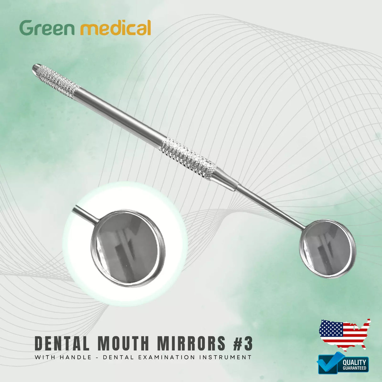 Dental Mouth Mirrors No. 3 with Handle - Dental Examination Instrument