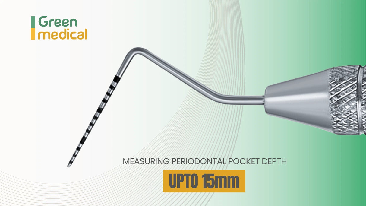 Dental UNC15 Periodontal Probe 1–15mm Pocket Depth Measuring Instrument